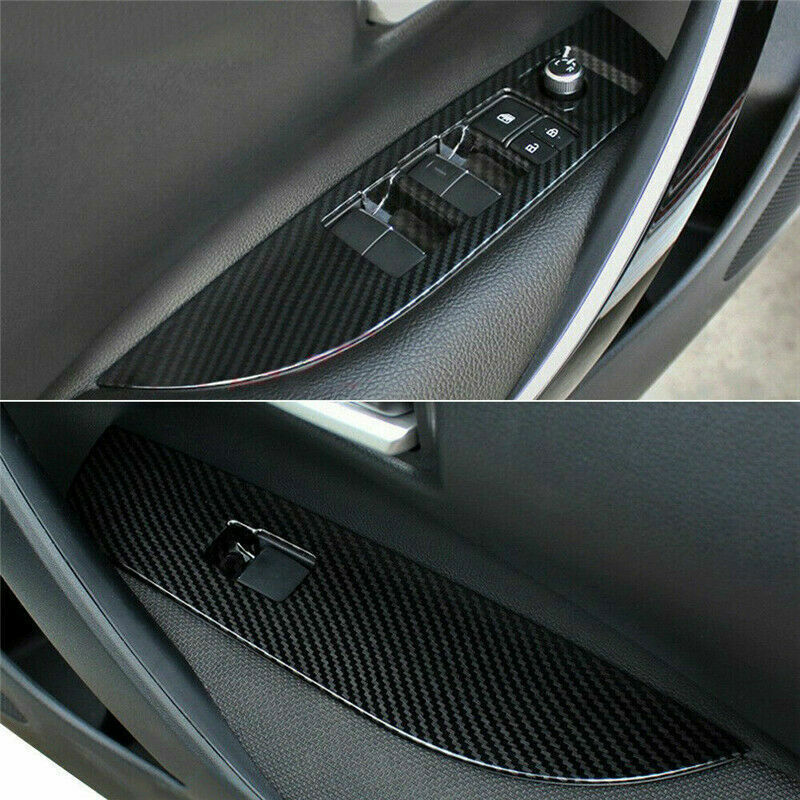 Carbon Window Lift Switch Panel Cover Trim 4X for Toyota for Corolla Cross 2020-2023
