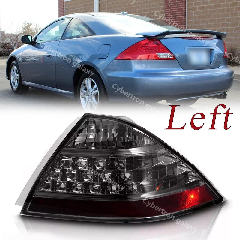 Left side applies to 2006 and 2007 for Honda Accord LX/EX/EXL sedans - smoke-shaped rear brake taillights.