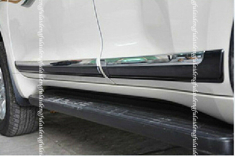 BlackChrome Car Door Body Strips Rubbing Cover trim for Toyota Prado 2010-2021