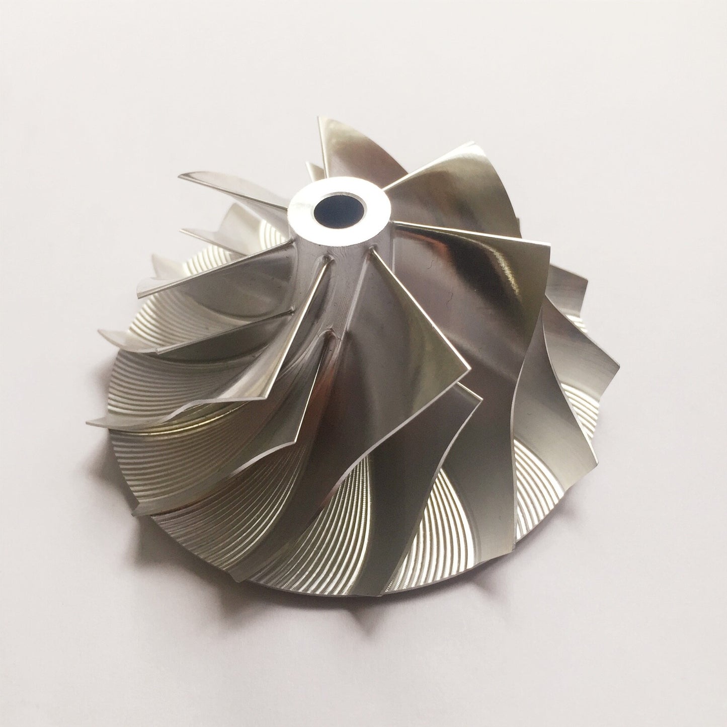 TD05H Reverse 54.90/76.13 mm 7+7 Blade Performance Turbine Billet Compressor Wheel