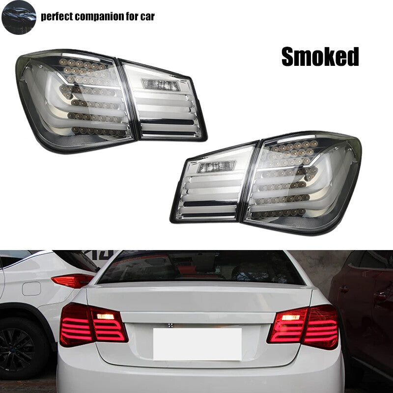 Suitable for Chevrolet for Cruze 2009-2015 LED taillights, DRLs, and rear brake lights (smoked finish).