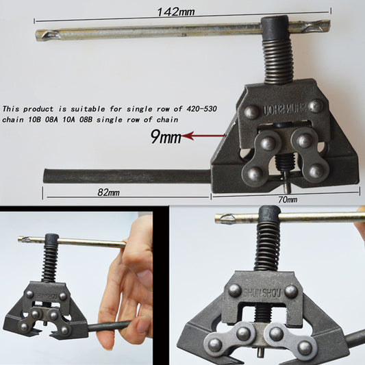 Motorcycle 420-530 Chain Breaker Cutter Removal Tool Cycle Solid Pin Splitter BK