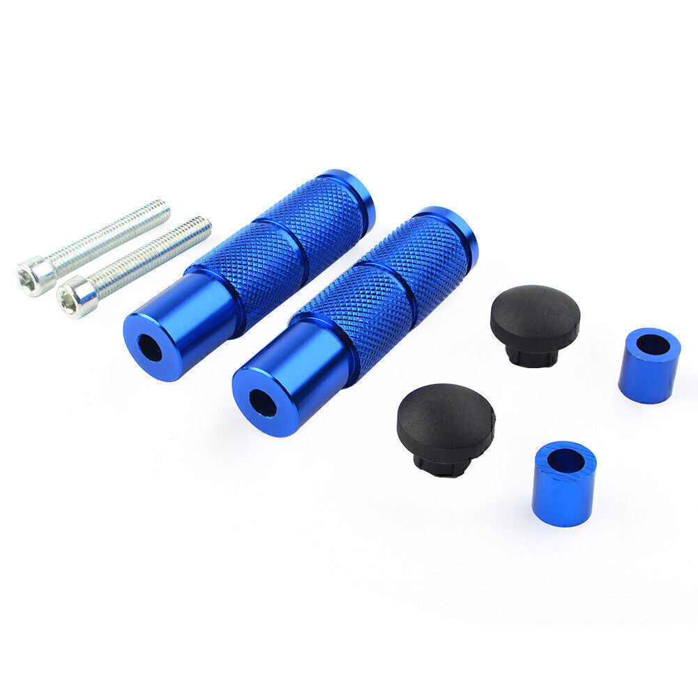 Motorcycle Bike Foot Pegs Footpegs Rear Set Pedals Racing Blue Universal UK