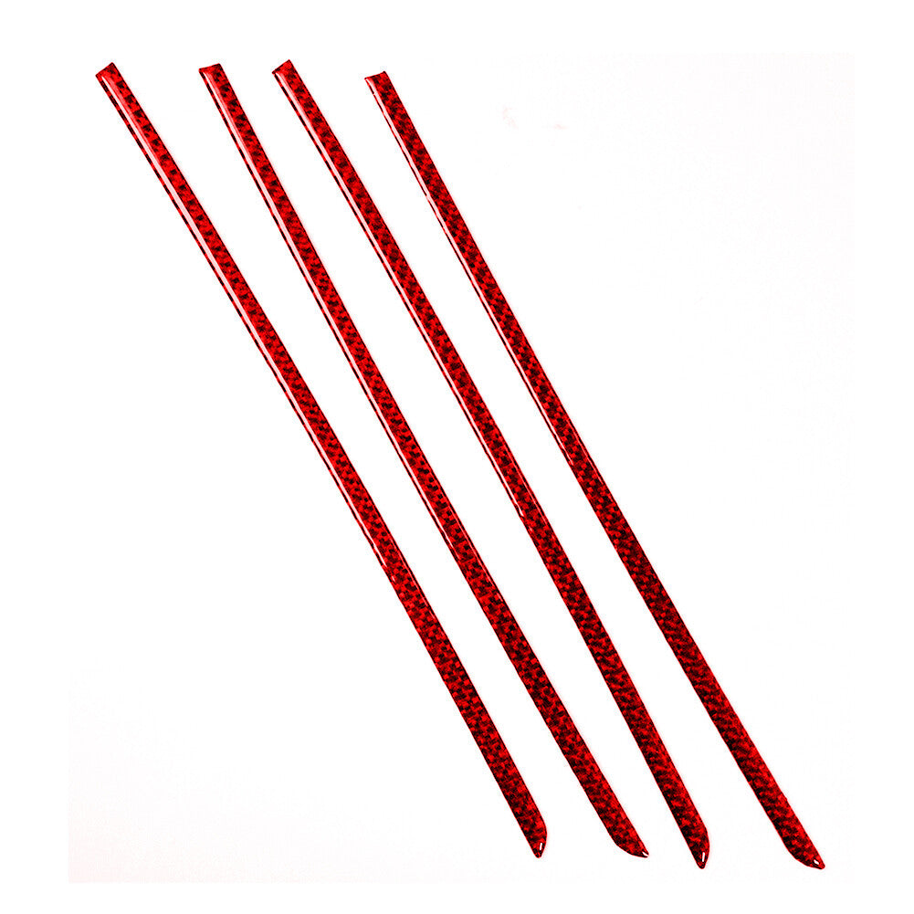 4Pcs Carbon Fiber Door Decorative Strips Trim for Dodge Journey 2009-2010 Red