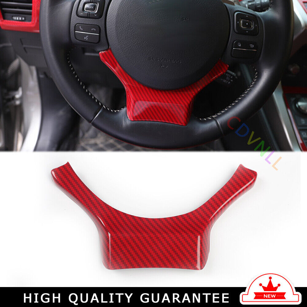 Steering Wheel U Type Cover Trim Interior for Lexus NX 2015-20 Red Carbon Fiber