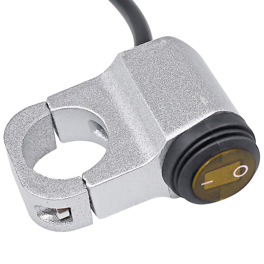 12V 22mm Motorcycle Switch Push Button 10A with Yellow Indicator Light