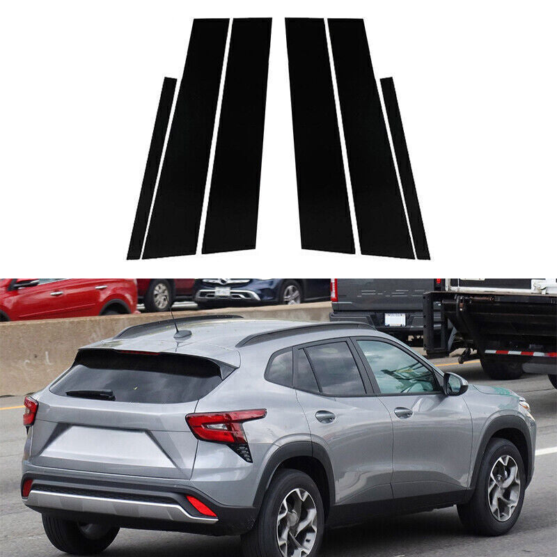 for Chevrolet Trax 2024-25 Piano Black Look Pillar Posts Door Window Strip Trim