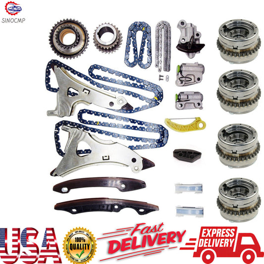Timing Chain Kit Camshaft Adjuster Sprockets for Mercedes-Benz E500 M278 4.7L V8