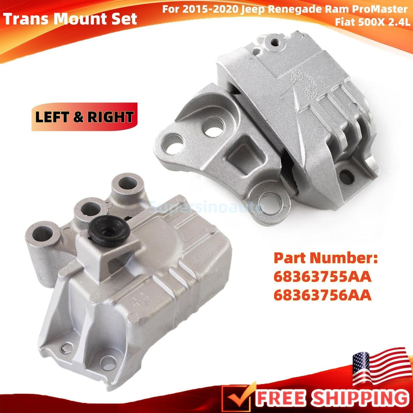LR Trans Mount for Jeep Compass Renegade ProMaster for Fiat 500X 2.4L 68363755AA