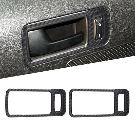 2x Carbon Fiber Interior Door Handle Bowl Trim Fit for Ford for Mustang 2009-13