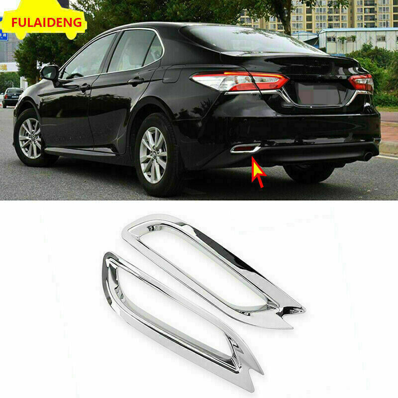 for Toyota for Camry L LE XLE 2018-2023 Chrome Rear Bumper Fog Light Frame Deco Trim