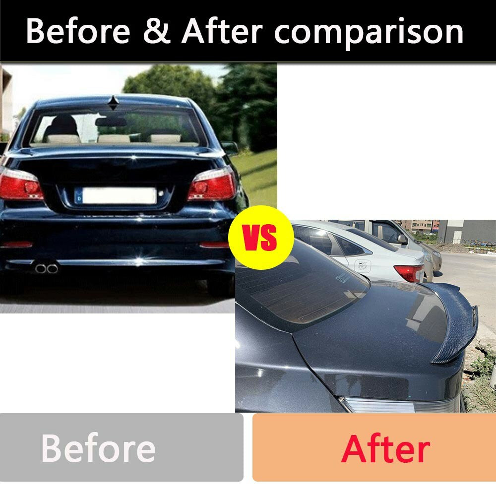 for BMW E60 5-Series M5 2004-2010 Carbon Fiber Rear Trunk Spoiler Boot Wing Lip
