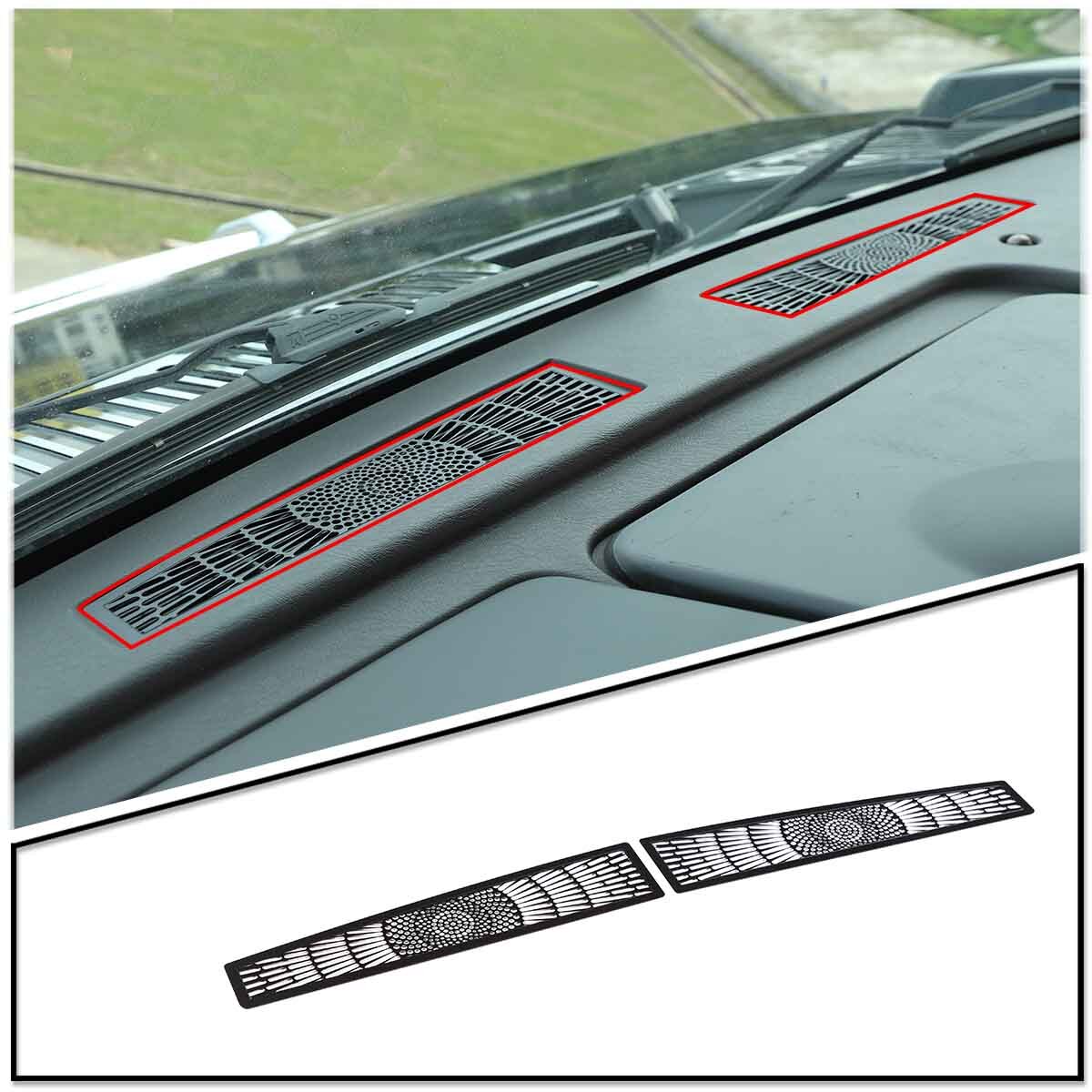 ABS carbon fiber center console ventilation cover trim suitable for Nissan Titan 2016-2019