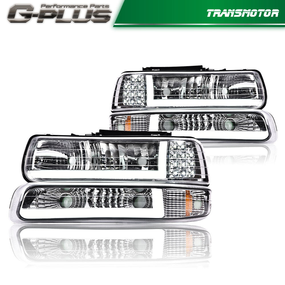 LED DRL headlights + fog lights suitable for Chevrolet SILVERADO 99-02 and TAHOE 00-06 models.