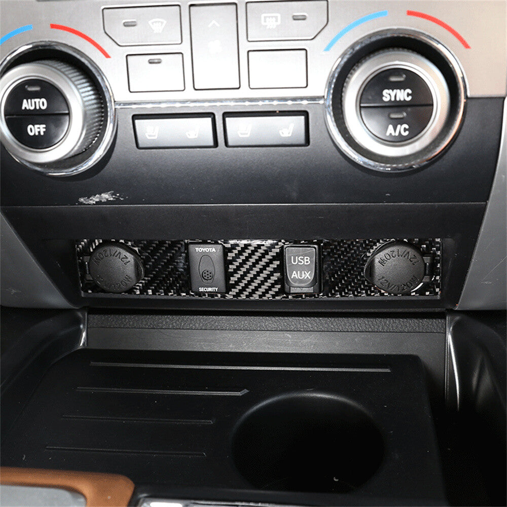 Soft Carbon Fiber Cigarette Lighter Switch Button Trim for T@yota Tundr@ 2014-21