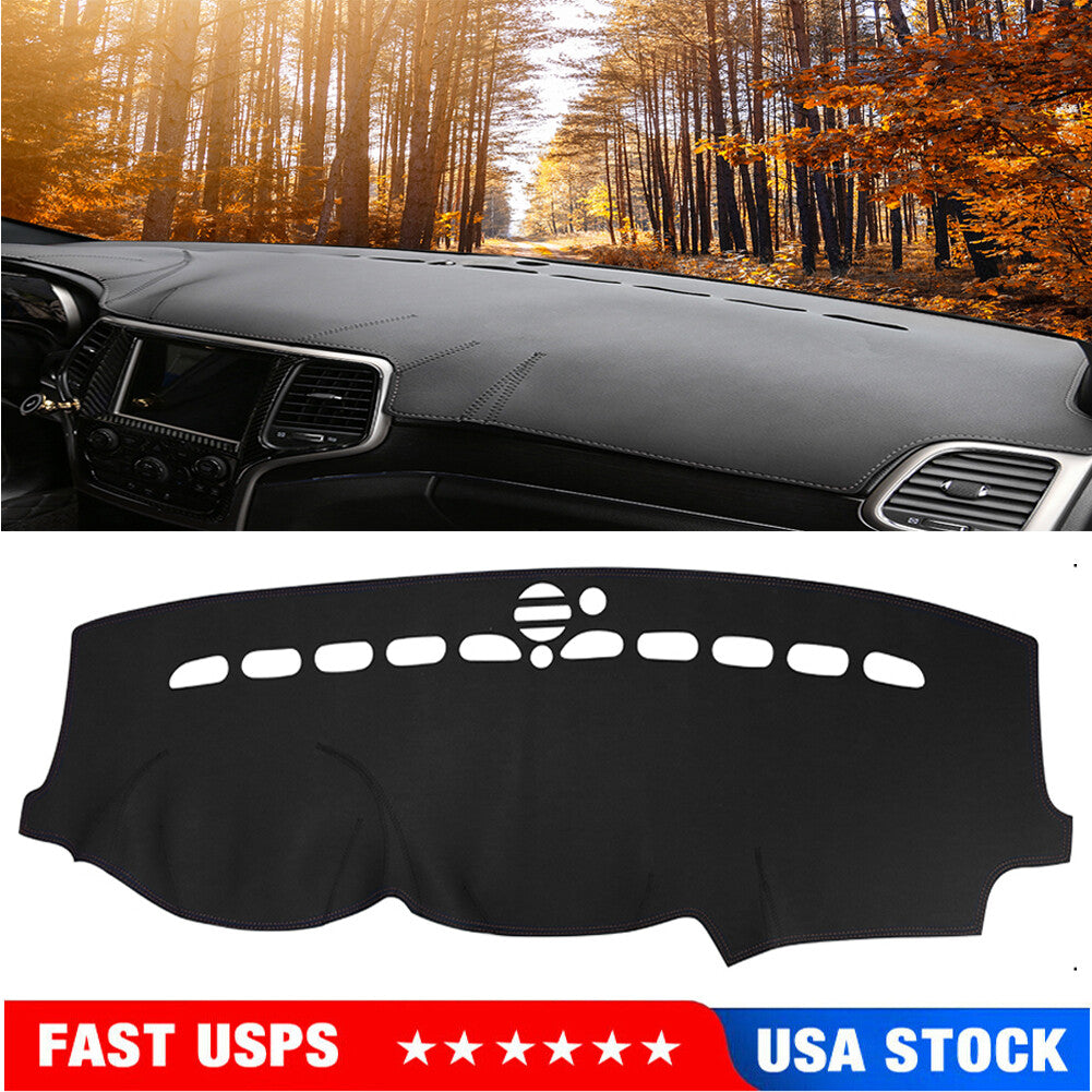 Leather Dashboard Cover Dash Pad Sunshade Mat for Jeep Grand Cherokee 2011-2017