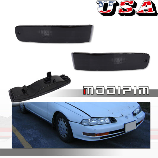 Suitable for 92-96 for Honda Prelude smoked front bumper exterior turn signal/corner light lens