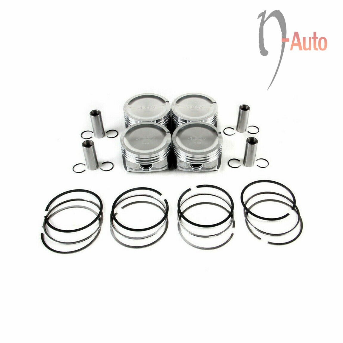 1.8T 4Pcs Piston w/ Ring Set Fit for VW for GOLF /GTI MK4 for AUDI A3 for A4 TT