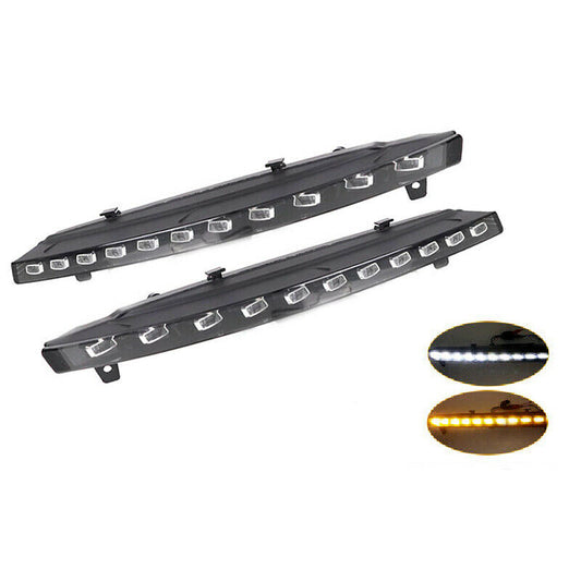 ?? Pair DRL Dynamic White Yellow Daytime Running Light for Audi Q7 2010-2015 ??
