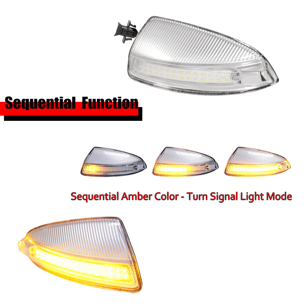 A pair of transparent side mirror signal flashing lights suitable for Mercedes-Benz W164 ML350 ML450 ML500.
