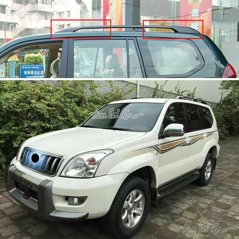 4Pcs Roof Rack Bar Rail End Cover Shell Cap For 2003-2009 Prado Fj/LJ120 Replace