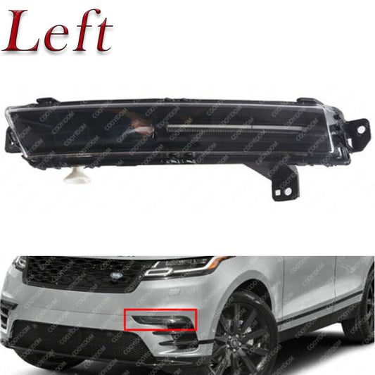Left for Range Rover Velar 2018 - 2020, black fog lights on the front bumper are suitable.