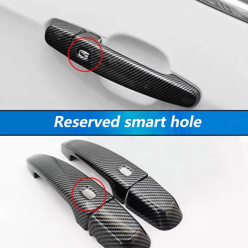 For 16-23 for Chevrolet Camaro for Smart Side Door Handle Glossy Carbon Fiber Cover Trim