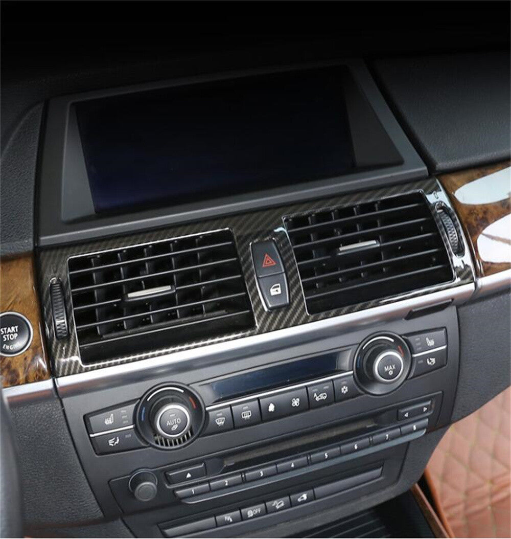 Carbon ABS Center Air Condition Vent Outlet Trim for BMW X5 E70 X6 E71 2008-2013
