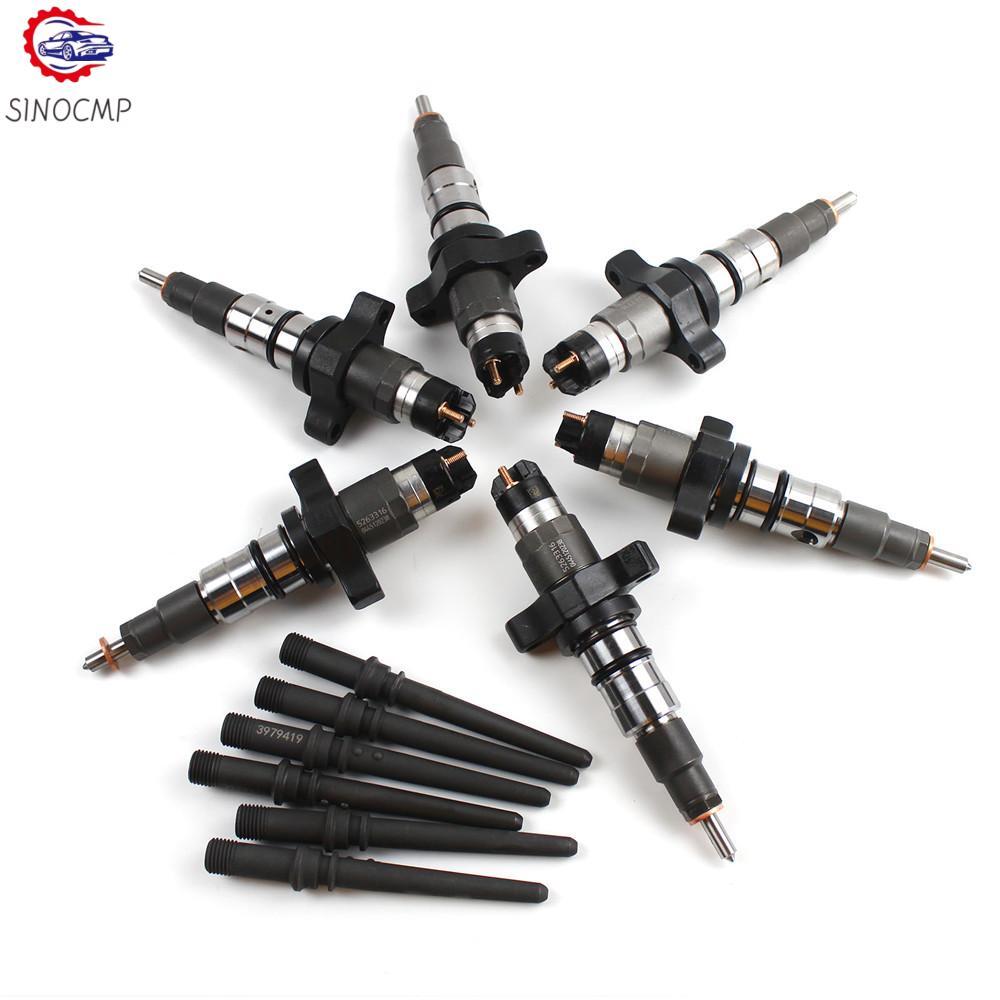 6Pcs Fuel Injectors Rail for Dodge Diesel for Ram 5.9L 0445120238 2004-2009