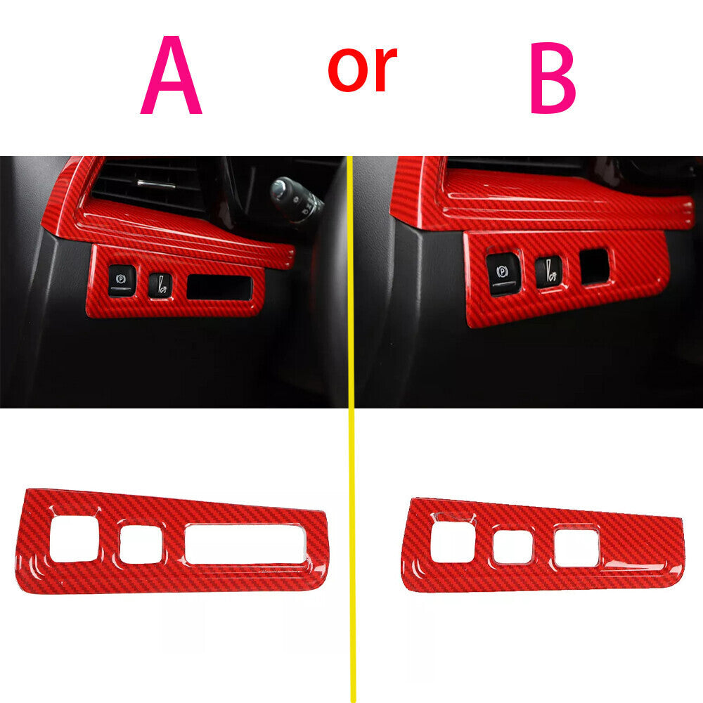for Cadillac XT5 2020-2024 Red Carbon Fiber Interior Full Kit Molding Trim Cover