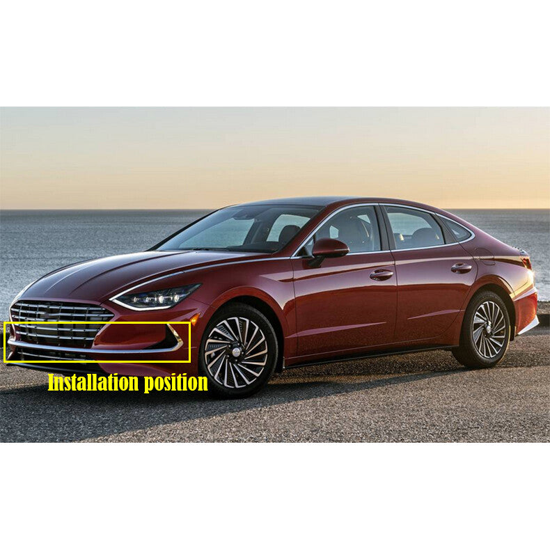 for Hyundai Sonata 2020-2023 Carbon Fiber Front Bumper Strip Guard cover Trim