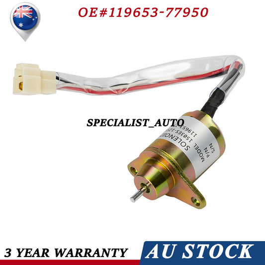 1PCS119653-77950 12V Fuel Shut Off Solenoid Valve For Yanmar R55-7 R60-7 3TNE84