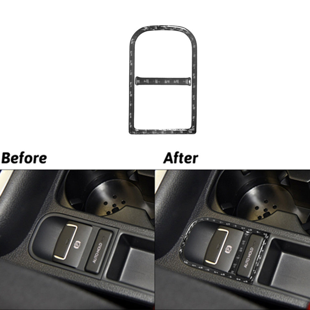 Carbon Fiber EPB Console Outer Frame Cover Trim for Volkswagen for Tiguan 2013-2017