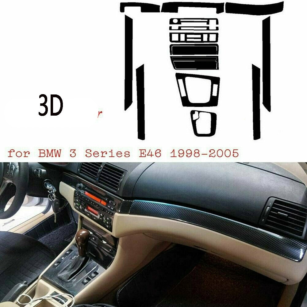 Interior Dash Wrap Trim For 3 Series E46 1998-2005 Carbon Fiber 3D Sticker