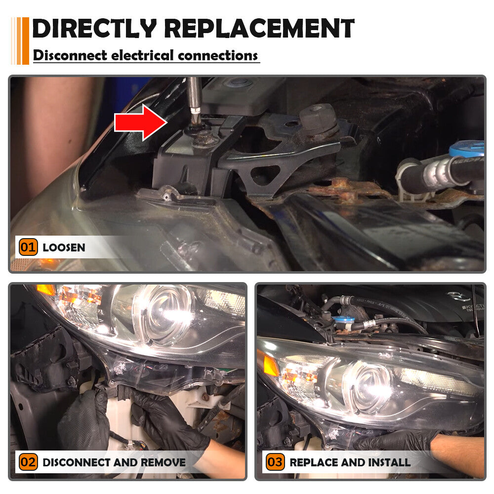 For 2018-2021 for Mazda 6 Driver Left LED Projector Headlight Assembly w/o Adaptive