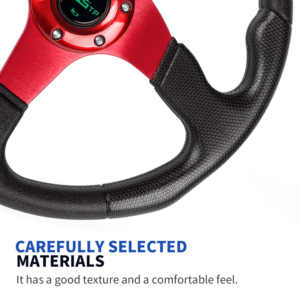 Red 6 Bolt 14 Universal Drifting Racing Steering Wheel Aluminum