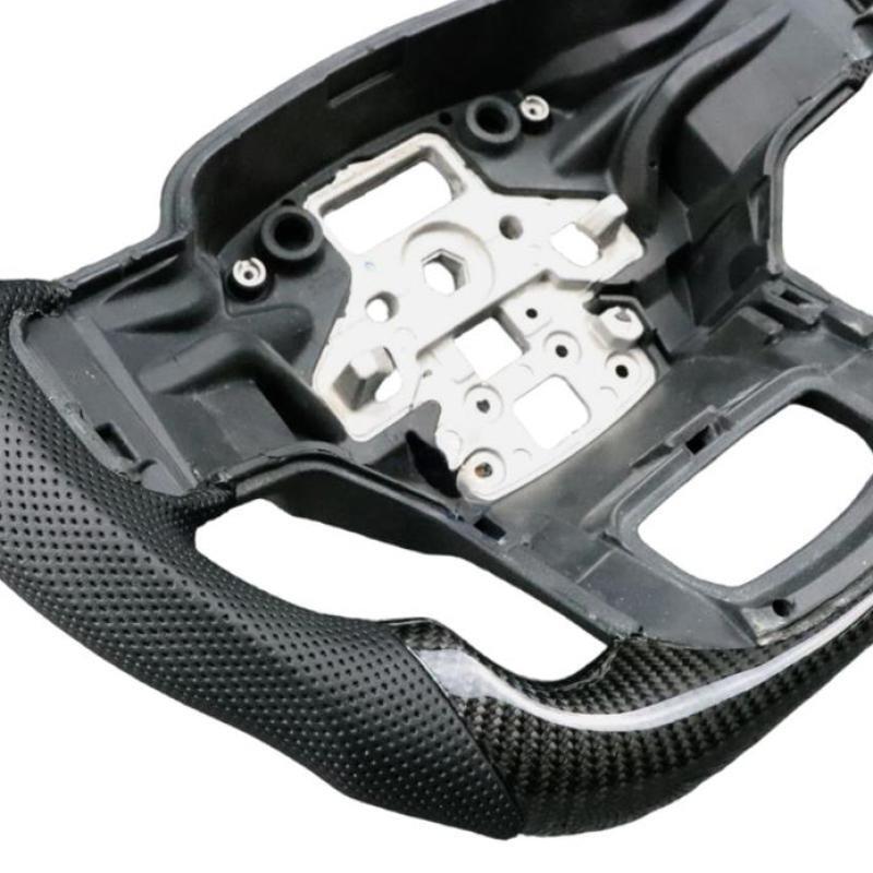 Round Top Carbon Fiber Steering Wheel for Ford F150 F250 No Heated 2022-2024