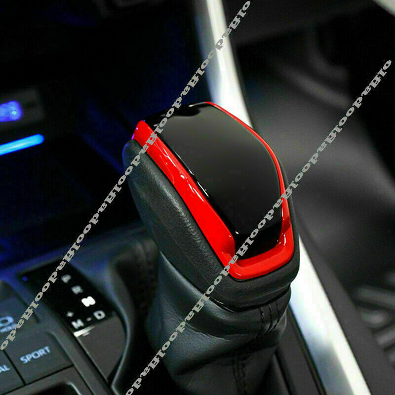 For 2019-2023 for Toyota RAV4 ABS Black+Red Inner Gear Shift Knob Shifter Cover Trim