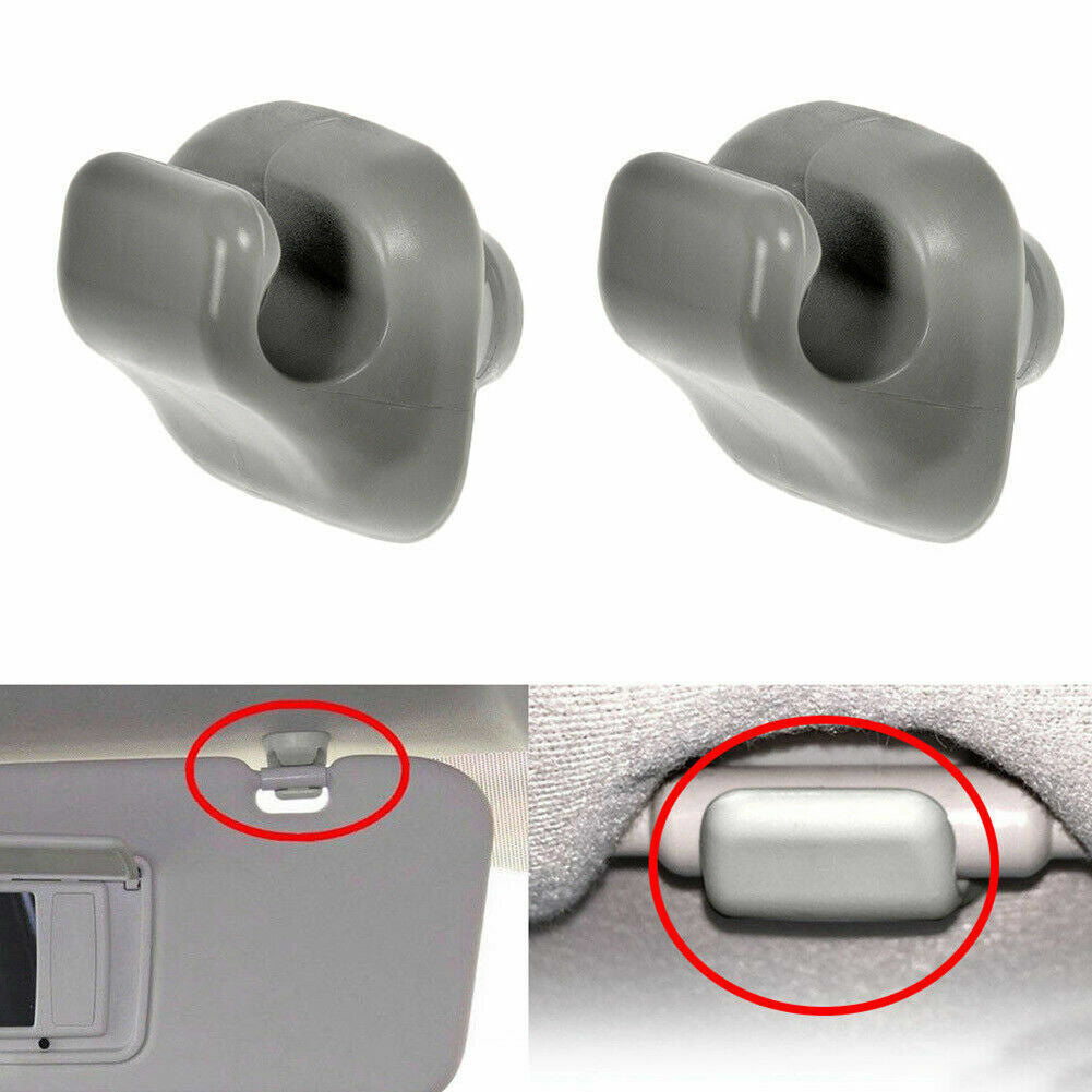 2X Sun Visor Bracket Hook Clip Hanger for Honda for Civic Accord Odyssey CR-V Grey