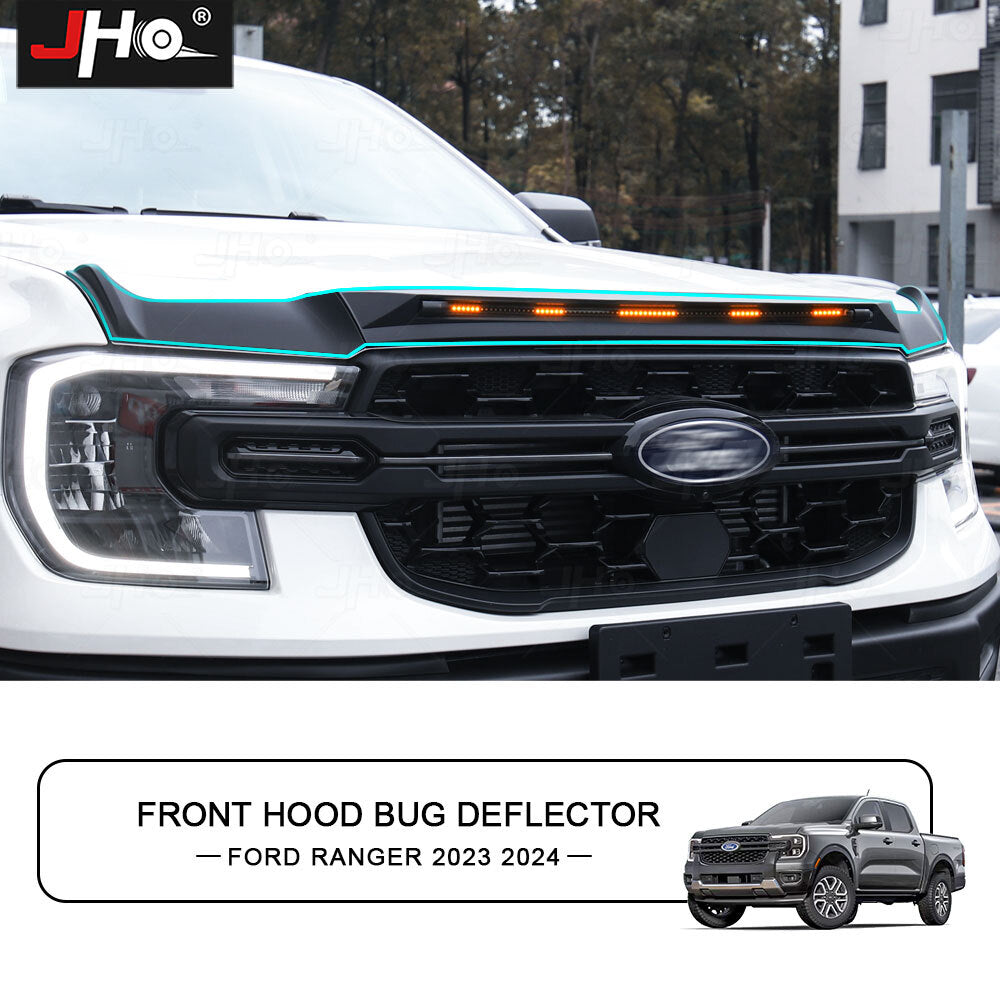 Bug Shield Hood Deflector Guard Bonnet Protector With Lights For RANGER 2023-24