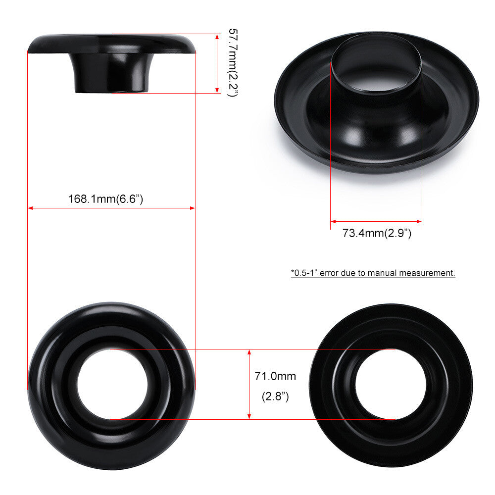 3 inch Alu Short for Ram Cold Air Compressor Intake Velocity Stack/Turbo Horn Black
