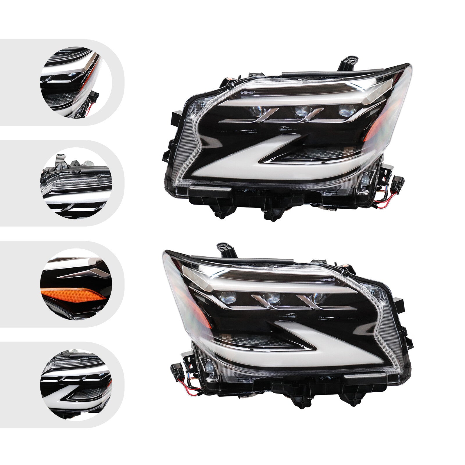 Fit 2014-2019 for Lexus GX460 LED Headlight Sequential Signal Turn Assembly 1 Pair