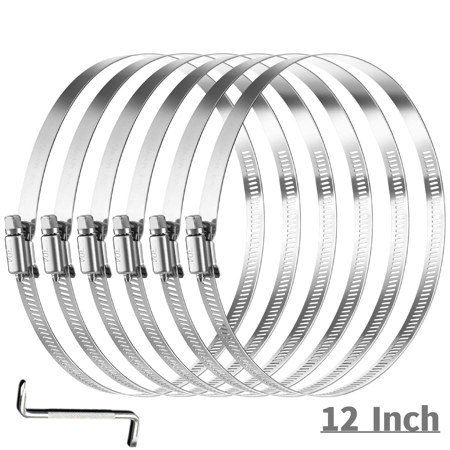 12-inch adjustable hose clamp TS304 hose clamp worm gear adjustable 289mm-311mm