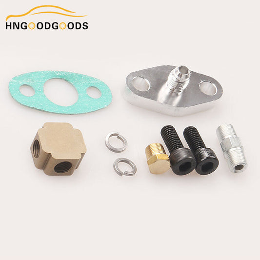 Turbine oil feed line kit suitable for T3, T4, T60, T61, T70, 4AN braided line, GT32, GT40, GT42