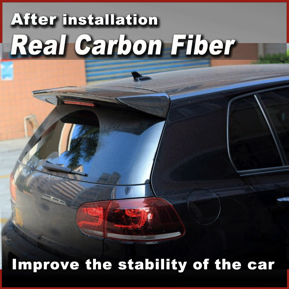 REAL Carbon Rear Roof Spoiler Top Wing Lip for VW for Golf 6 VI MK6 GTI R20 2010-15