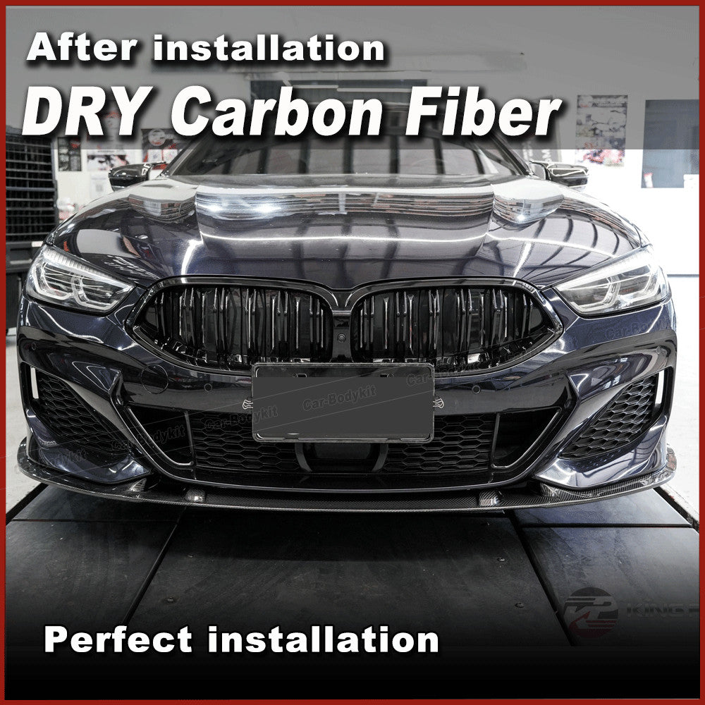 for BMW 8 Series G14 G15 G16 M-Sport Dry Carbon Fiber Front Bumper Lip Splitters