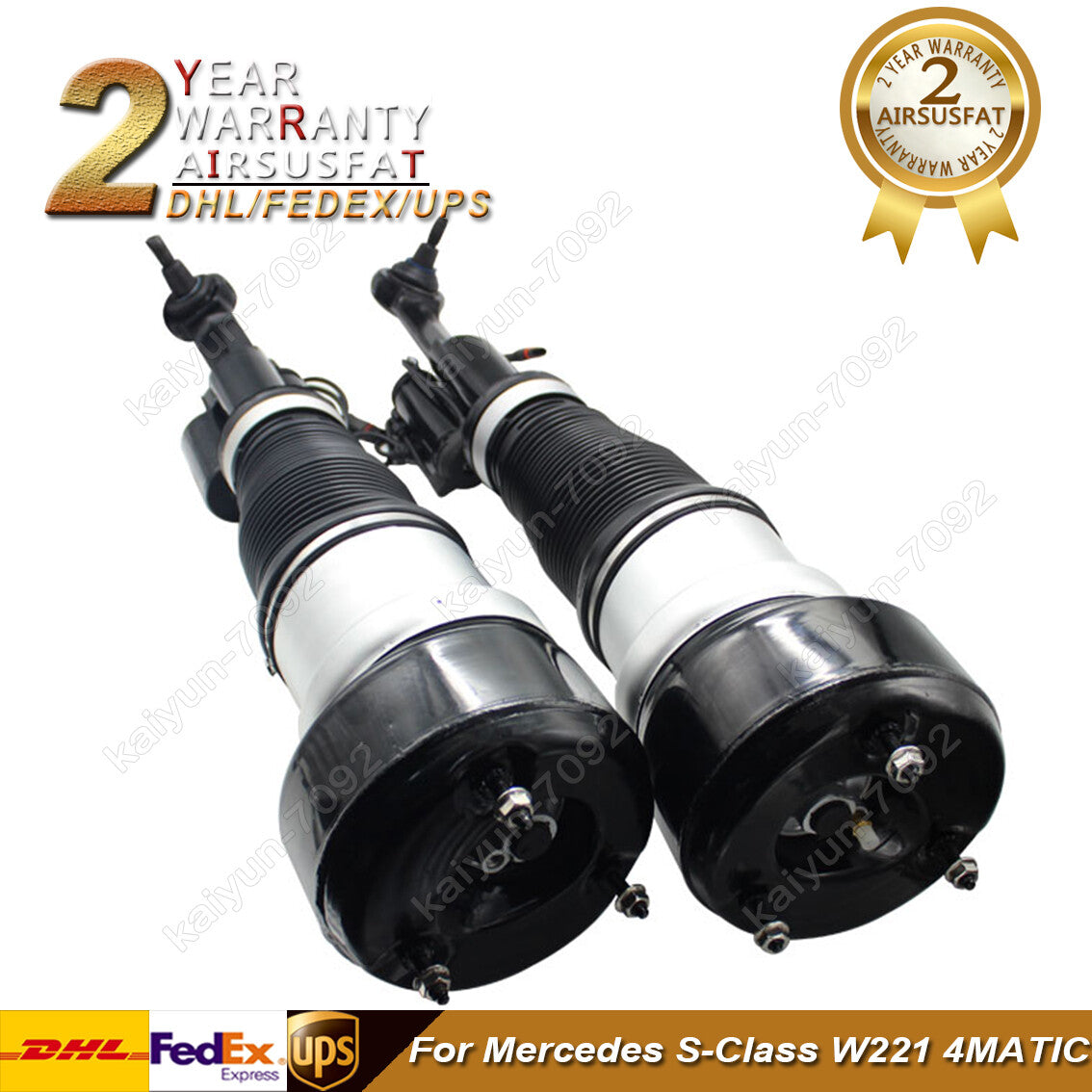 Pair for Mercedes W216 W221 S550 Front Left Right Air Suspension Shock Struts