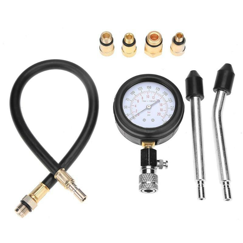 Car Petrol Engine Pressure Gauge Tester Compression Leakage Diagnostic Tool Kit