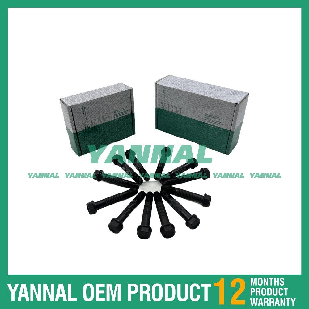 12 new 6D95 connecting rod bolts for Komatsu excavator diesel engines