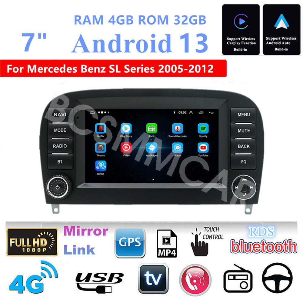 Car Stereo Radio GPS For Apple Carplay Fit For 2005-2012 for Mercedes Benz SL R230